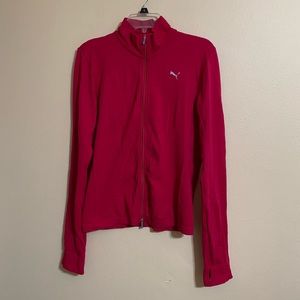 PUMA Running Jacket Dry Cell Magenta Slim Fit Women's Size Large Fit No pockets